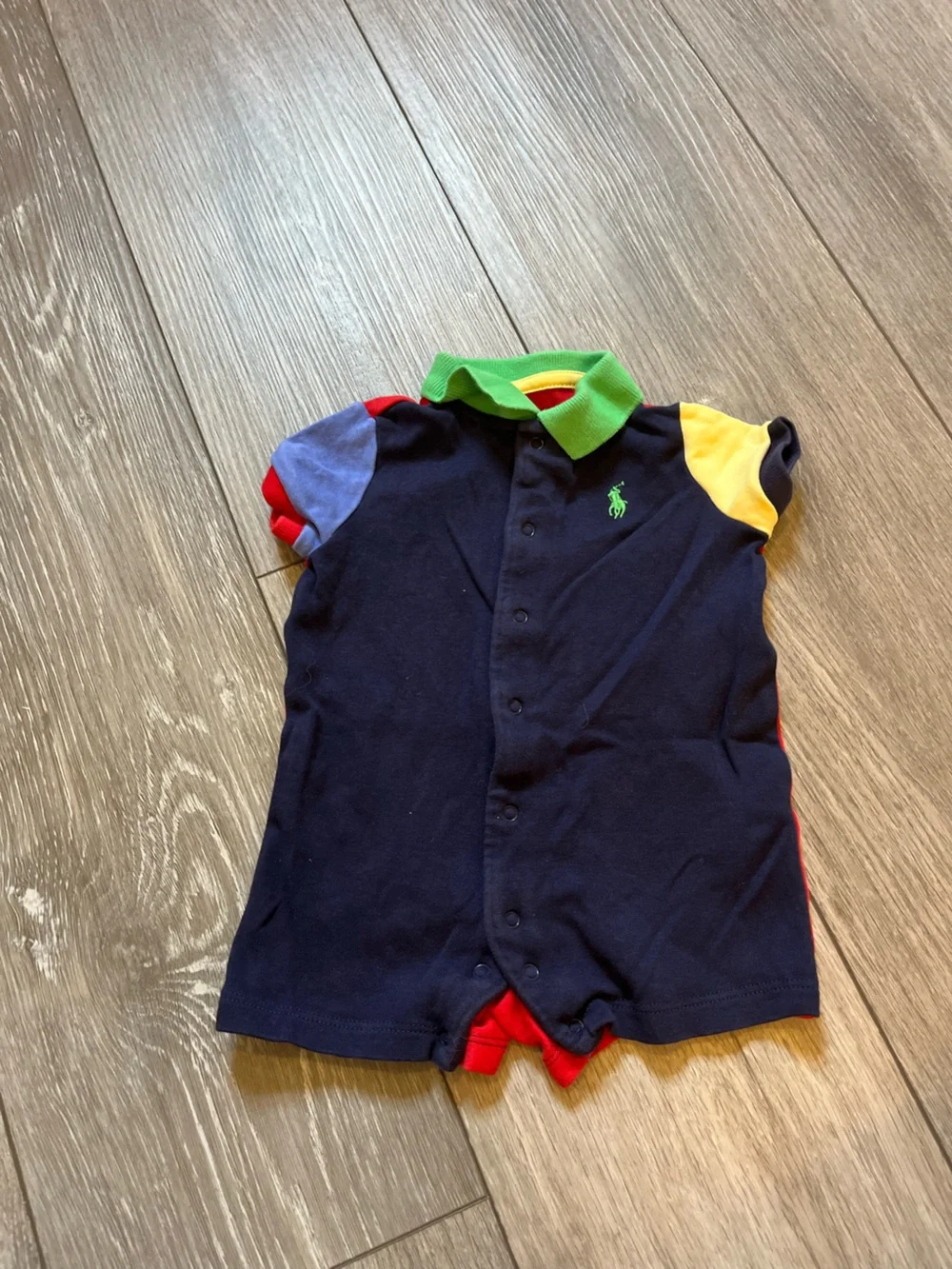Ralph Lauren 100% Cotton Boys Colorblock One Piece 3 Mo